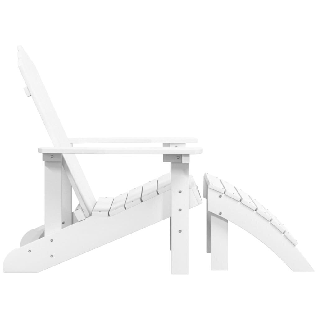 dārza krēsls ar kāju balstu, HDPE, balts цена и информация | Dārza krēsli | 220.lv