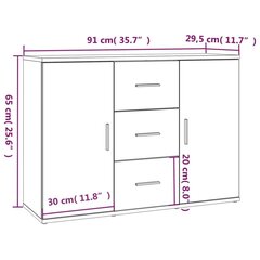 Kumode , 91x29,5x65 cm, brūns цена и информация | Шкафчики в гостиную | 220.lv