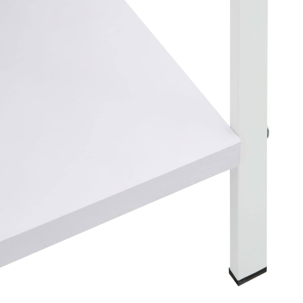 3-līmeņu grāmatplaukts, balts, 60x27,6x90,5 cm, skaidu plāksne cena un informācija | Plaukti | 220.lv