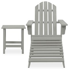 Garden Adirondack krēsls ar pufu un galdu, pelēks цена и информация | Комплекты уличной мебели | 220.lv