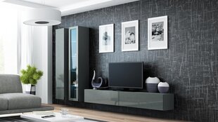 Витрина Cama Meble Vigo 180, серая цена и информация | Витрины, серванты | 220.lv