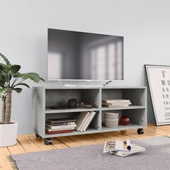 TV skapītis uz ritentiņiem, 90x35x35 cm, skaidu plāksne, pelēks цена и информация | Тумбы под телевизор | 220.lv