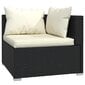 trīsvietīgs dīvāns ar matračiem, melna PE rotangpalma cena un informācija | Dārza krēsli | 220.lv