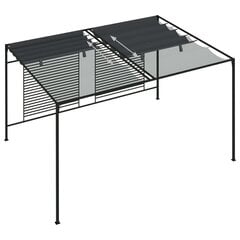 dārza nojume ar izvelkamu jumtu, 4x3x2,3m, pelēka, 180 g/m² cena un informācija | Dārza nojumes un lapenes | 220.lv