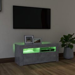 TV galdiņš ar LED lampiņām, 90x35x40 cm, betona pelēks cena un informācija | TV galdiņi | 220.lv