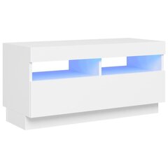 TV skapītis ar LED lampiņām, 80x35x40 cm, balts цена и информация | Тумбы под телевизор | 220.lv