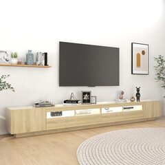 TV skapītis ar LED lampiņām, 300x35x40 cm, ozolkoka krāsa cena un informācija | TV galdiņi | 220.lv