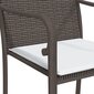 dārza krēsli ar matračiem, 56x59x84 cm, PE rotangpalma, brūni cena un informācija | Dārza krēsli | 220.lv