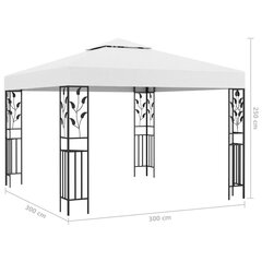 dārza nojume, 3x3 m, balta, 180 g/m² cena un informācija | Dārza nojumes un lapenes | 220.lv