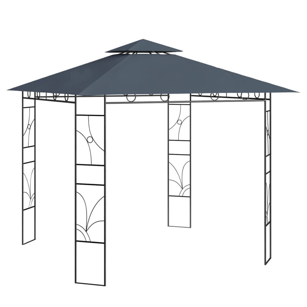 dārza nojume, 3x3x2,7 m, antracītpelēka, 160 g/m² cena un informācija | Dārza nojumes un lapenes | 220.lv