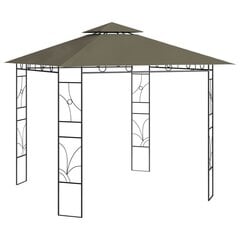 dārza nojume, 3x3x2,7 m, pelēkbrūna, 160 g/m² cena un informācija | Dārza nojumes un lapenes | 220.lv