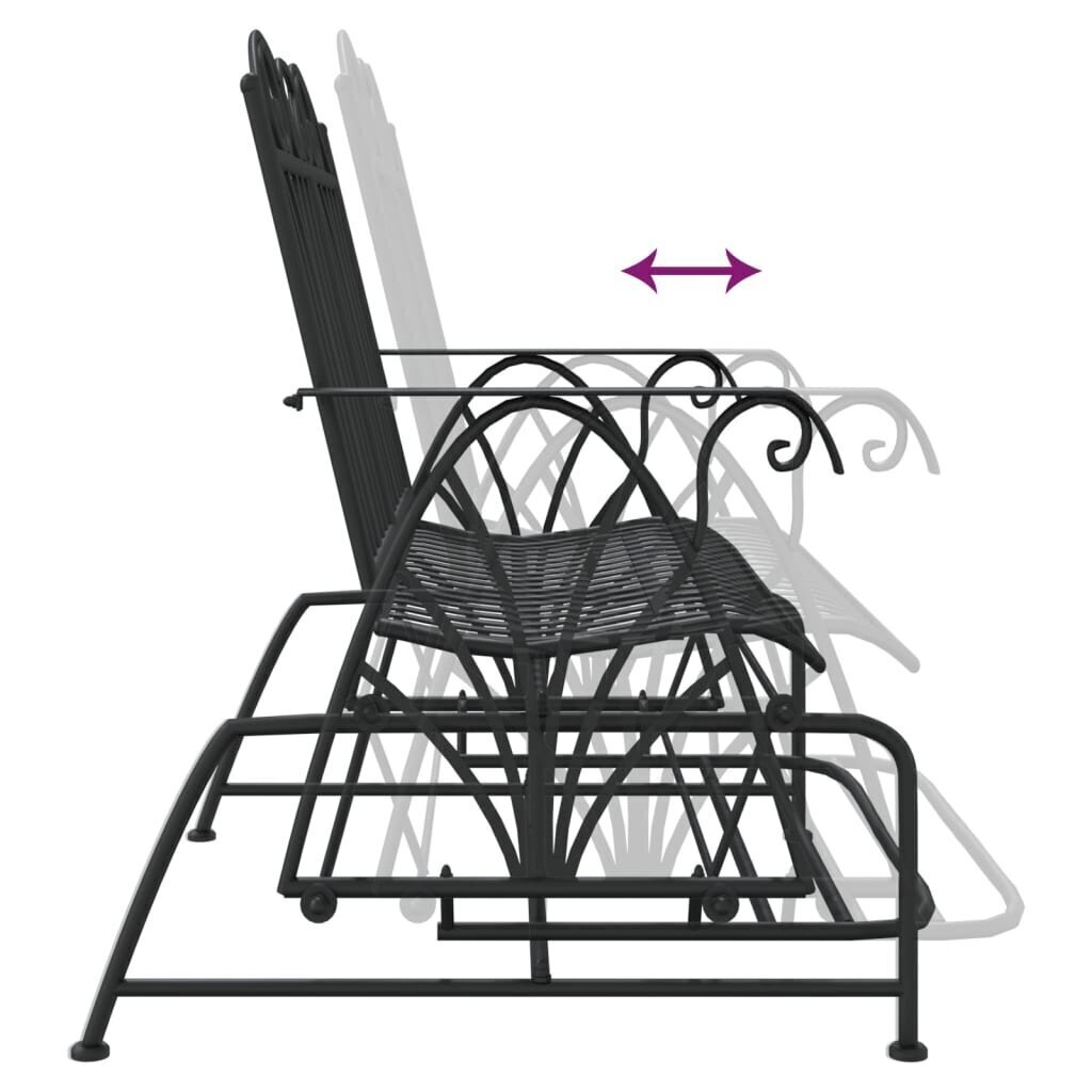 Divkāršs grozāms sols, melns, 114 cm, tērauds цена и информация | Dārza soli | 220.lv