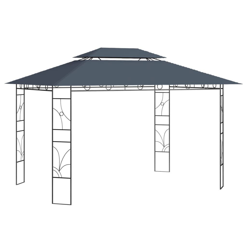 dārza nojume, 4x3x2,7 m, antracītpelēka, 160 g/m² цена и информация | Dārza nojumes un lapenes | 220.lv