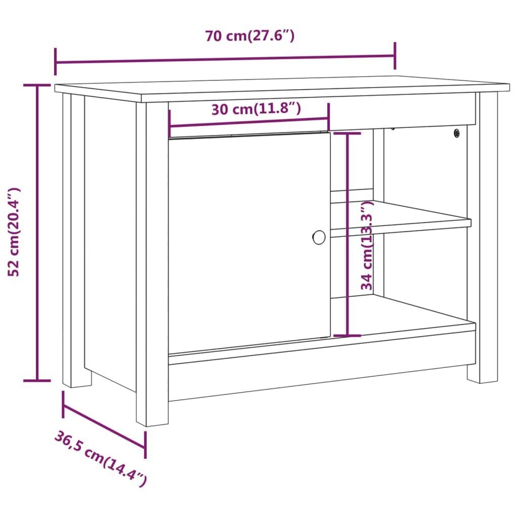 TV skapis, medus brūns, 70x36,5x52cm, priede cena un informācija | TV galdiņi | 220.lv