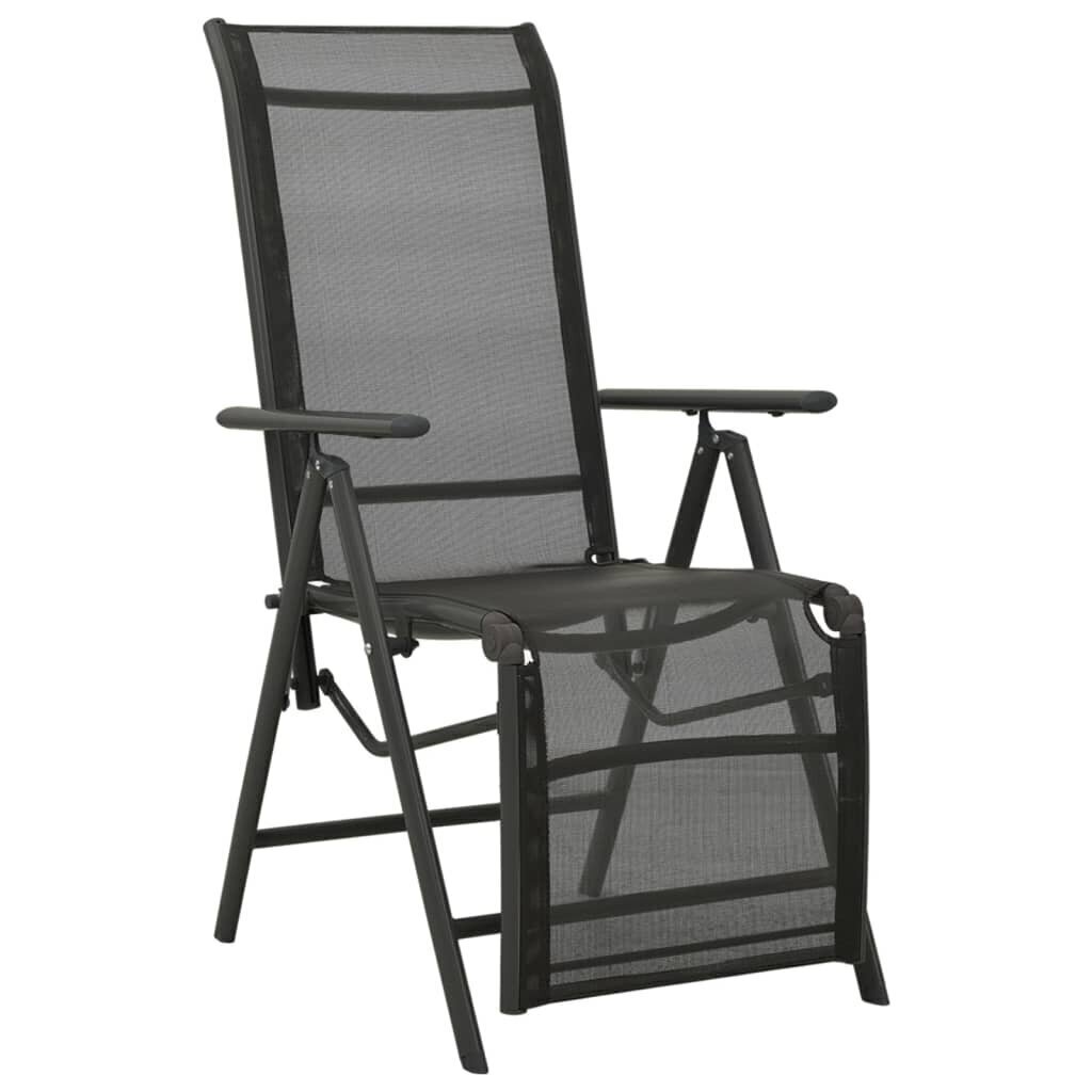Atgāžami dārza krēsli , 2 gab., melni cena un informācija | Dārza krēsli | 220.lv