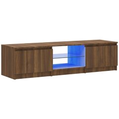 TV skapītis ar LED apgaismojumu, ozolkoka krāsa, 140x40x35,5 cm цена и информация | Тумбы под телевизор | 220.lv