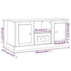 TV skapītis , 100x35,5x45 cm, melns cena un informācija | TV galdiņi | 220.lv