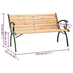 dārza sols, 116 cm, čuguns un egles masīvkoks цена и информация | Скамейки | 220.lv