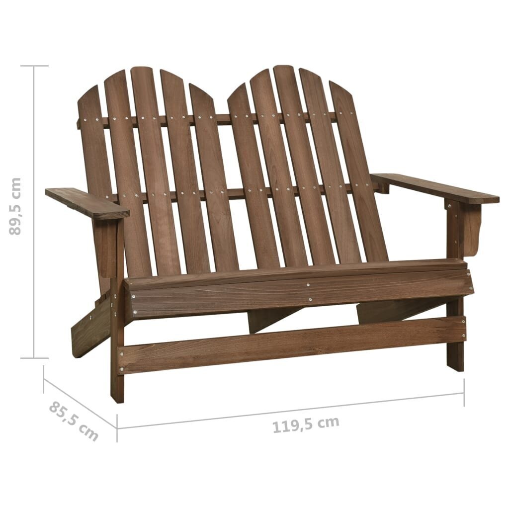 Divvietīgs dārza krēsls Adirondack, brūns cena un informācija | Dārza krēsli | 220.lv
