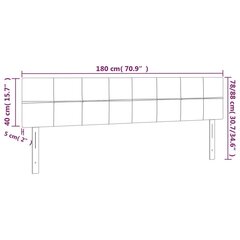 gultas galvgalis ar LED, 180x5x78/88 cm, melns audums cena un informācija | Gultas | 220.lv