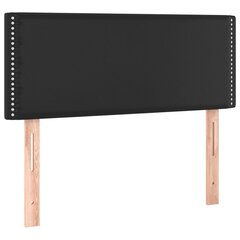 gultas galvgalis ar LED, 90x5x78/88 cm, melna mākslīgā āda cena un informācija | Gultas | 220.lv