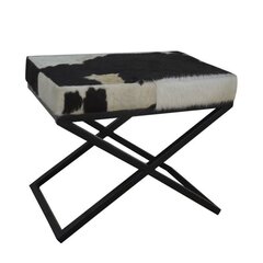 Foot-of-bed Bench DKD Home Decor Чёрный Корова Белый Металл Кожа Колониальный (60 x 40 x 50 cm) цена и информация | Комплекты уличной мебели | 220.lv