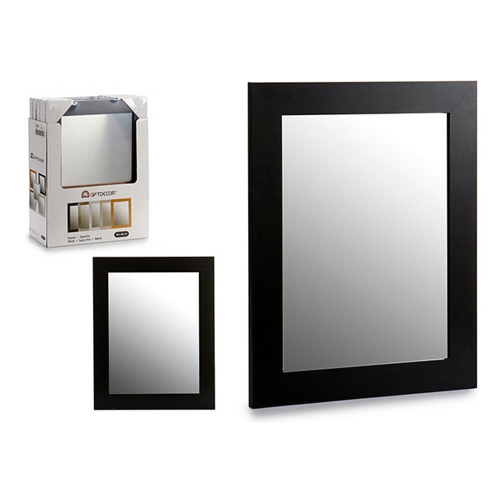 Sienas spogulis Melns Koks polistirols (39 x 2 x 49 cm) (1 uds) cena un informācija | Spoguļi | 220.lv