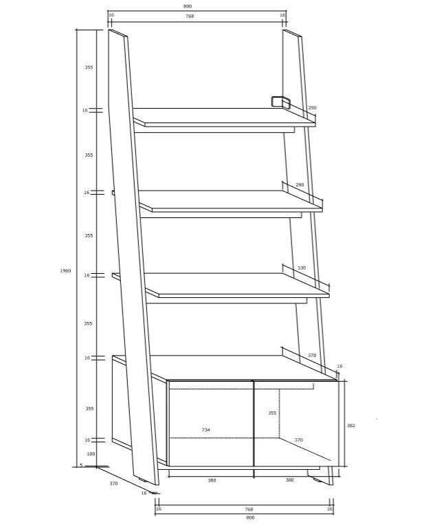 Plaukts Rack 80-1D, balts / brūns cena un informācija | Plaukti | 220.lv