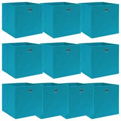 uzglabāšanas kastes, 10 gab., 32x32x32 cm, zilgans audums cena un informācija | Veļas grozi un mantu uzglabāšanas kastes | 220.lv
