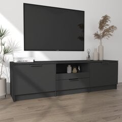 TV skapis, melns, 140x35x40cm, apstrādāts koks cena un informācija | TV galdiņi | 220.lv