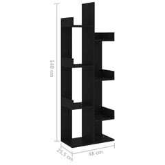 Grāmatu plaukts, 48x25,5x140 cm, melns цена и информация | Полки | 220.lv