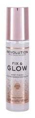 Mitrinošs grima fiksators Makeup Revolution Fix &amp; Glow 100 ml cena un informācija | Grima bāzes, tonālie krēmi, pūderi | 220.lv