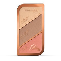 Sejas konturēšanas palete Rimmel Kate, 002 Coral Glow cena un informācija | Grima bāzes, tonālie krēmi, pūderi | 220.lv