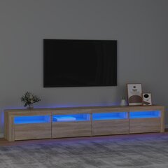 TV skapis ar LED apgaismojumu, ozols, 240x35x40cm цена и информация | Тумбы под телевизор | 220.lv