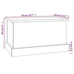 uzglabāšanas kaste, 50x30x28 cm, inženierijas koks, balta cena un informācija | Veļas grozi un mantu uzglabāšanas kastes | 220.lv