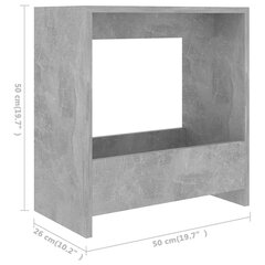 galdiņš, betona pelēks, 50x26x50 cm, skaidu plāksne cena un informācija | Žurnālgaldiņi | 220.lv