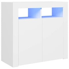 kumode ar LED lampiņām, 80x35x75 cm, balta цена и информация | Шкафчики в гостиную | 220.lv