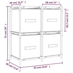 Glabāšanas skapis ar 4 groziem, krēmkrāsas, 63x30x71cm, tērauda цена и информация | Шкафчики в гостиную | 220.lv