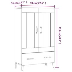 augstais skapītis, ozola krāsa, 70x31x115 cm, inženierijas koks цена и информация | Комоды | 220.lv