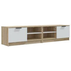 TV skapji, 2 gab., balts/ozols, 80x35x36,5 cm, koka cena un informācija | TV galdiņi | 220.lv