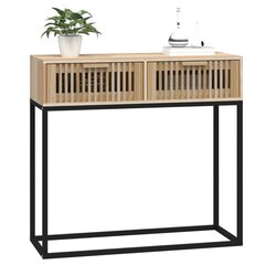konsoles galdiņš, 80x30x75 cm, inženierijas koks, dzelzs cena un informācija | Konsoles galdiņi | 220.lv