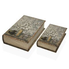 Dekoratīvais skapis Versa Book Ziedi Audekls Koka MDF 7 x 27 x 18 cm cena un informācija | Skrituļdēļi | 220.lv