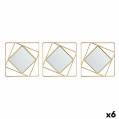 Spoguļu komplekts Kvadrāti Abstract Gold Polipropilēns 78 x 26 x 2,5 cm (6 gab.) cena un informācija | Skrituļdēļi | 220.lv