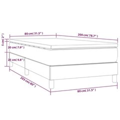 atsperu gultas rāmis ar matraci, krēmkrāsas, 80x200 cm, audums цена и информация | Кровати | 220.lv