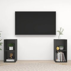 TV plaukti, 2 gab., pelēki, 72x35x36,5 cm, skaidu plāksne cena un informācija | TV galdiņi | 220.lv