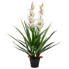 mākslīgais augs, orhideja ar podiņu, 100 cm, zaļa cena un informācija | Mākslīgie ziedi | 220.lv
