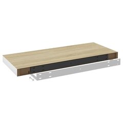 sienas plaukti, 4 gab., balti, ozolkoka, 60x23,5x3,8 cm, MDF cena un informācija | Plaukti | 220.lv