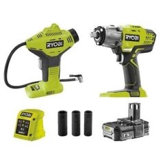 Аккумуляторный гайковерт RYOBI R18IWPI-115G 18В + КОМПРЕССОР цена и информация | Шуруповерты, дрели | 220.lv