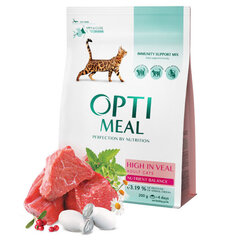 OPTIMEAL™. Pilnvērtīga sausā barība pieaugušiem kaķiem, ar lielu daudzumu teļa gaļas, 0,2 kg cena un informācija | Sausā barība kaķiem | 220.lv