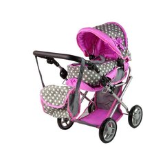 Leļļu rati 2in1 Lean Toys, rozā/pelēka cena un informācija | Rotaļlietas meitenēm | 220.lv